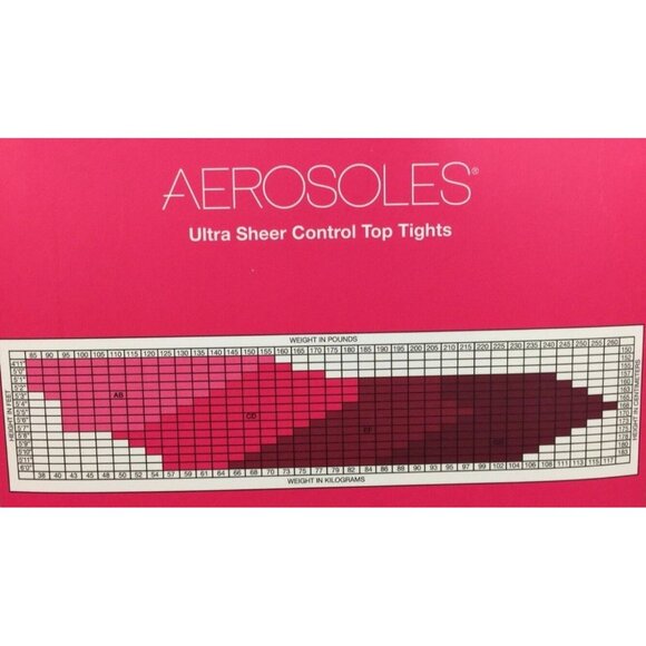Aerosoles Ultra Sheer Control Top Tights Reinforced Toe Black Size IJ X-Large - Picture 5 of 6